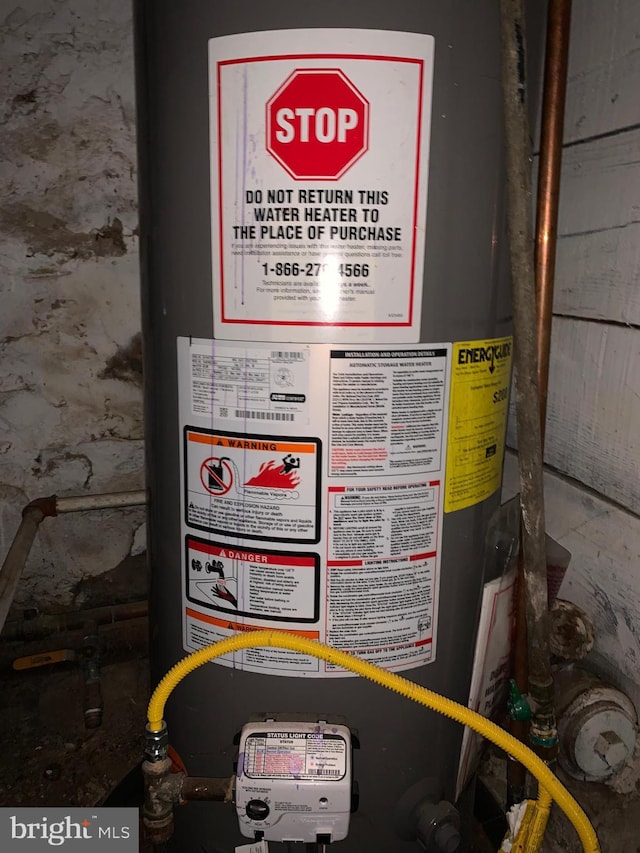 utilities featuring gas water heater