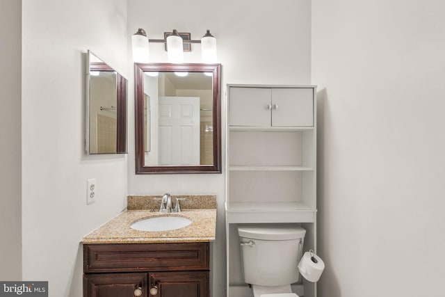 bathroom with toilet and vanity