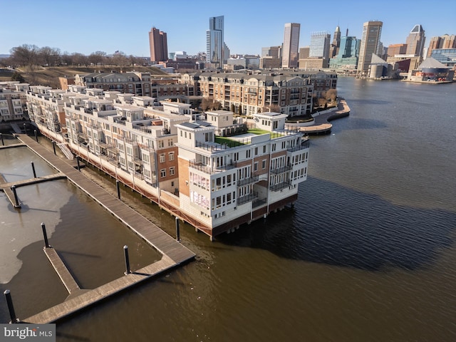 view of city with a water view