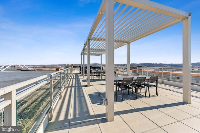 view of patio / terrace featuring a pergola