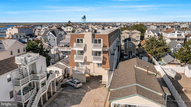 aerial view with a residential view