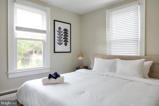 bedroom featuring baseboard heating