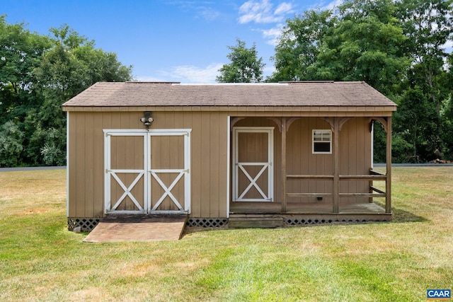 view of shed