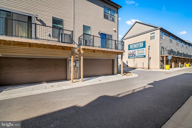 exterior space featuring a garage