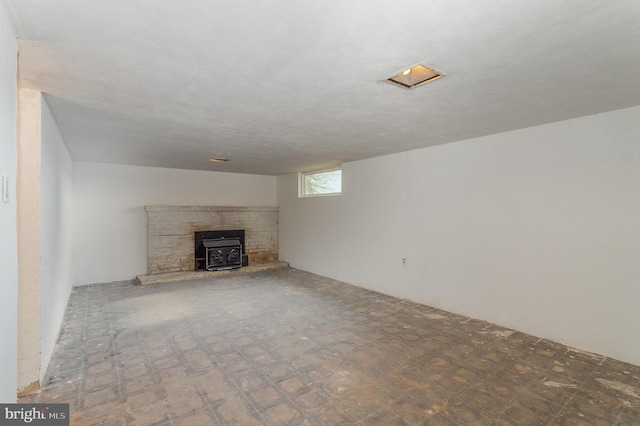 unfurnished living room with tile patterned floors