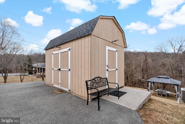 view of shed with a gazebo