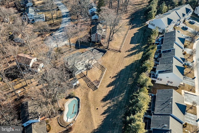 drone / aerial view with a residential view