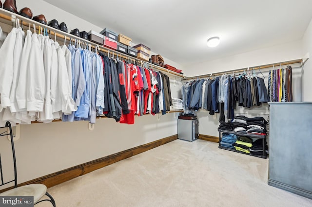 spacious closet with carpet