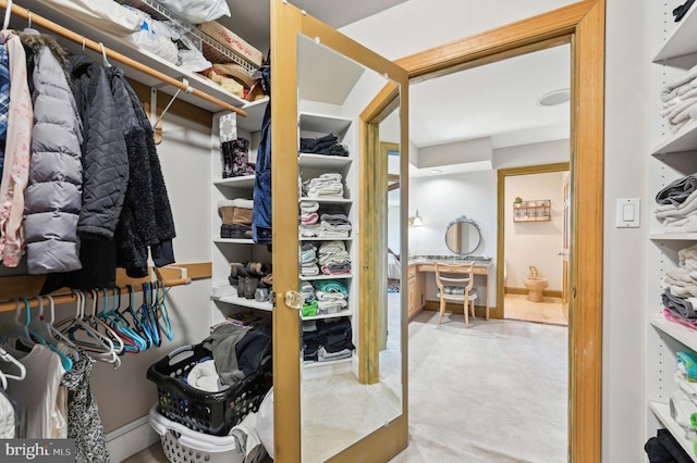 view of walk in closet