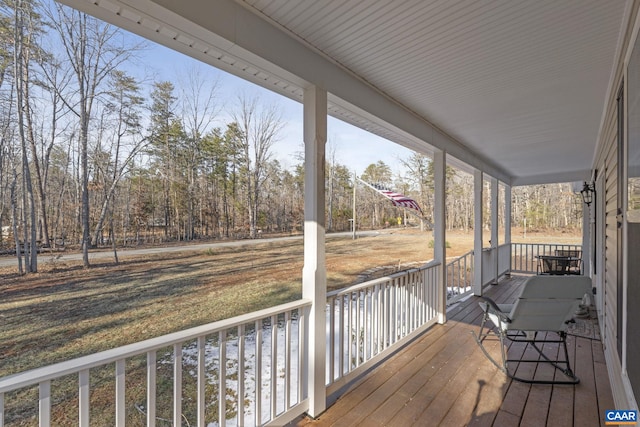 wooden deck with a porch