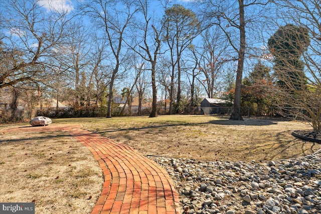 view of yard featuring fence