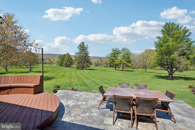 view of patio with outdoor dining area
