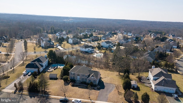 bird's eye view featuring a residential view