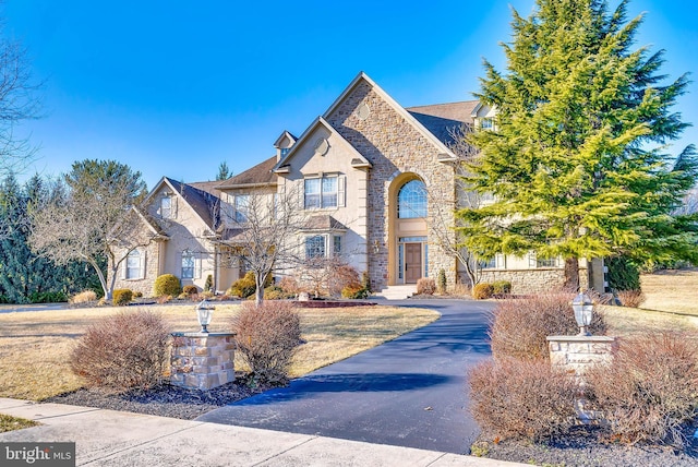 view of front of home featuring stone siding