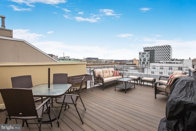 deck featuring an outdoor hangout area