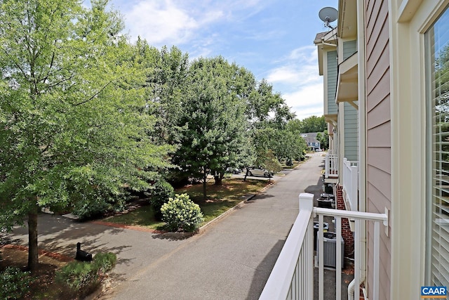 balcony featuring central AC unit