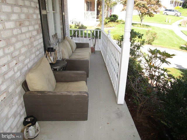 view of patio with a porch