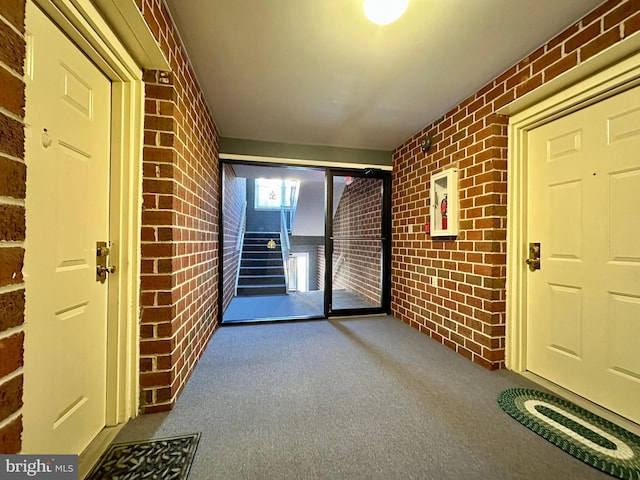 property entrance with a garage