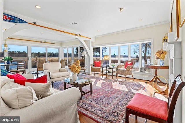 sunroom / solarium featuring visible vents