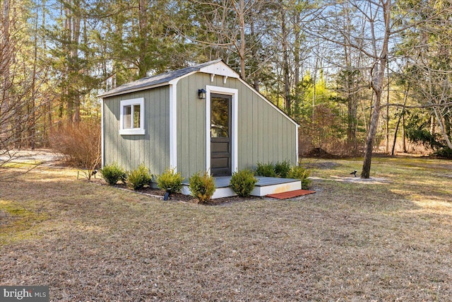 view of shed