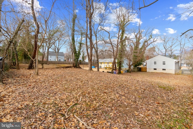 view of yard with fence