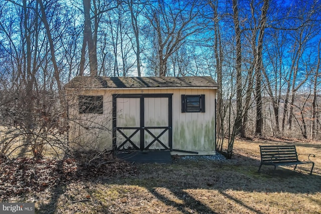 view of shed