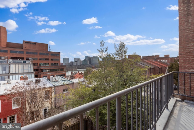 balcony with a city view