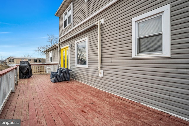 deck with area for grilling