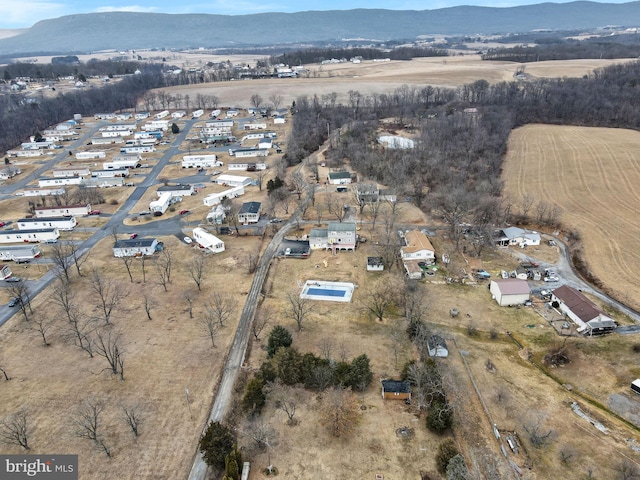 bird's eye view featuring a mountain view