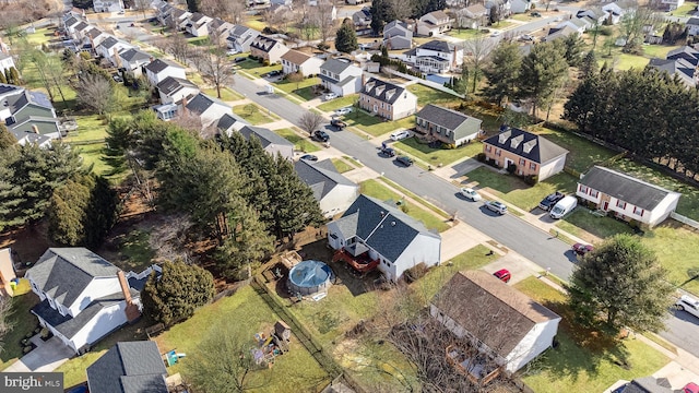 aerial view featuring a residential view