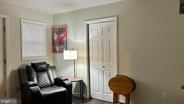 living area featuring wood finished floors