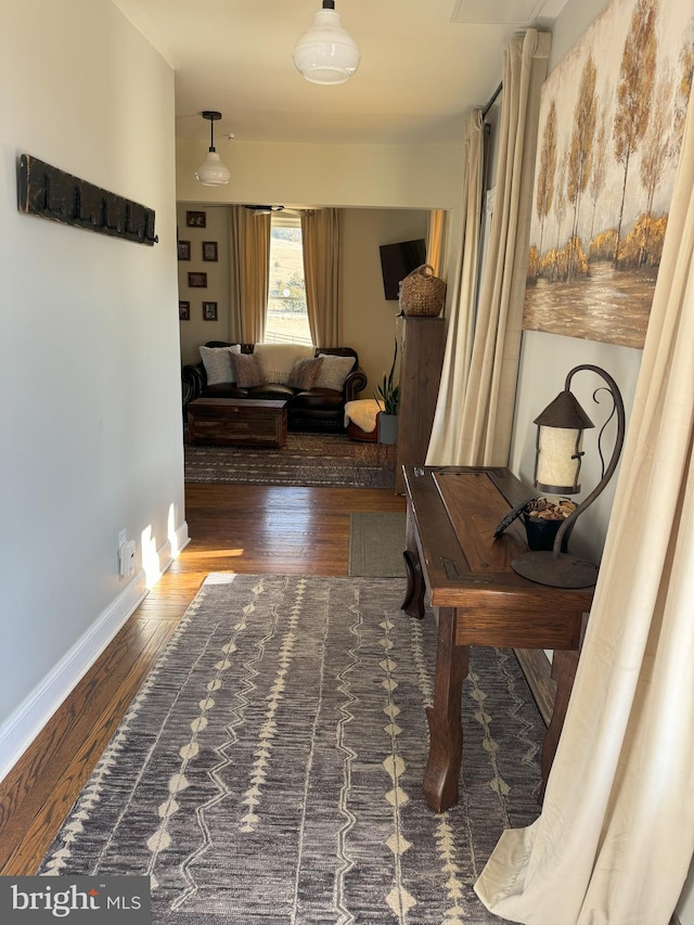 374 Finley Rd, Raphine, VA 24472 - hallway featuring baseboards and wood finished floors