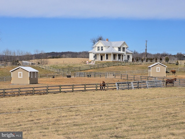 374 Finley Rd, Raphine, VA 24472 - view of yard featuring a rural view, an outbuilding, and fence