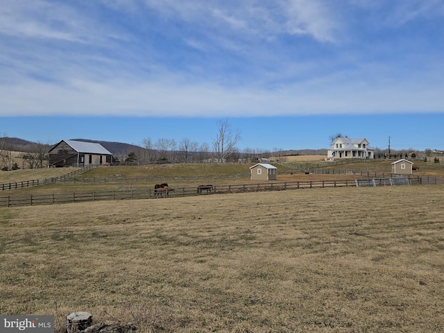 374 Finley Rd, Raphine, VA 24472 - view of yard with fence, an outbuilding, and a rural view