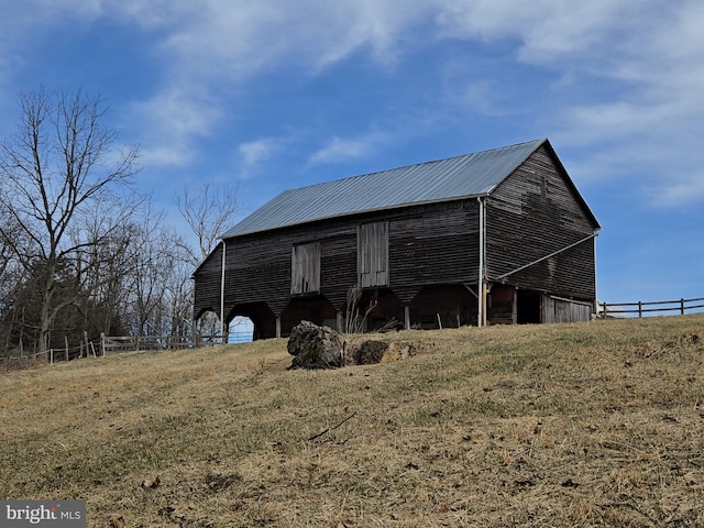 374 Finley Rd, Raphine, VA 24472 - exterior space featuring an outdoor structure, metal roof, and fence