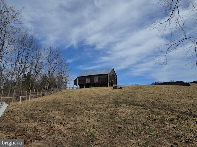 374 Finley Rd, Raphine, VA 24472 - view of yard featuring fence, a rural view, and an outdoor structure