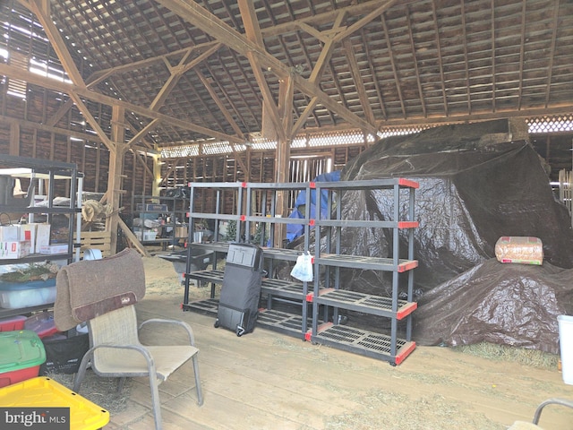 374 Finley Rd, Raphine, VA 24472 - miscellaneous room with hardwood / wood-style flooring and vaulted ceiling
