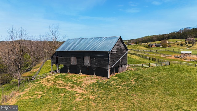 374 Finley Rd, Raphine, VA 24472 - view of outbuilding with an outdoor structure, fence, and a rural view
