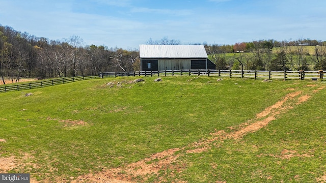 374 Finley Rd, Raphine, VA 24472 - view of yard with fence, an outbuilding, a rural view, and a pole building