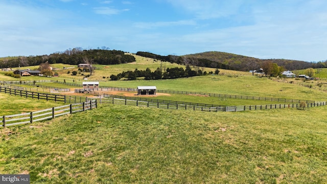 374 Finley Rd, Raphine, VA 24472 - view of yard featuring a rural view, an exterior structure, fence, and an outdoor structure