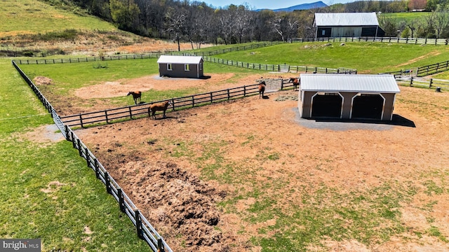 374 Finley Rd, Raphine, VA 24472 - view of yard with a rural view, an outdoor structure, and a pole building