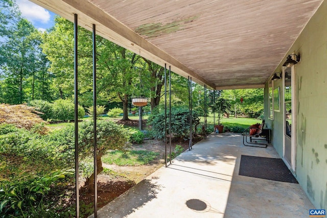 view of patio featuring covered porch