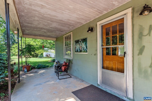 view of patio with a porch