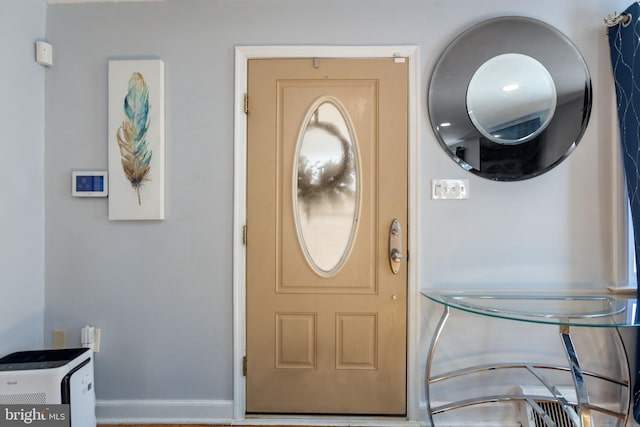 entryway with baseboards