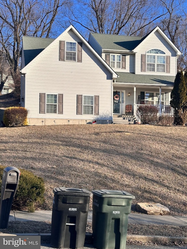 view of front of property with covered porch