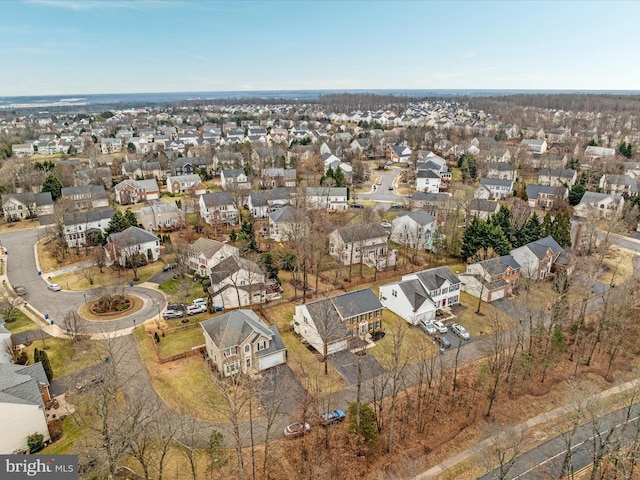 drone / aerial view with a residential view