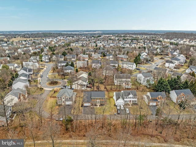 bird's eye view featuring a residential view