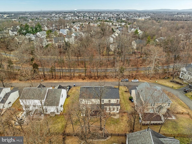 bird's eye view featuring a residential view