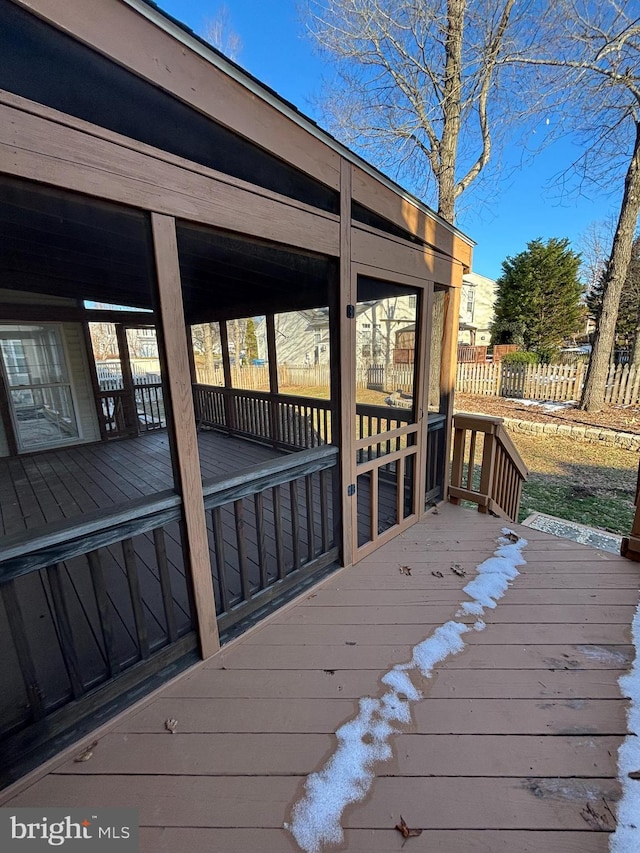 wooden terrace with fence