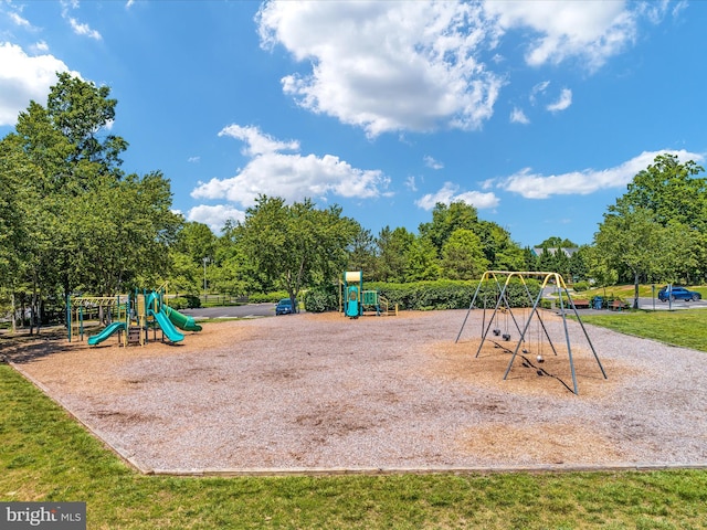 view of community jungle gym